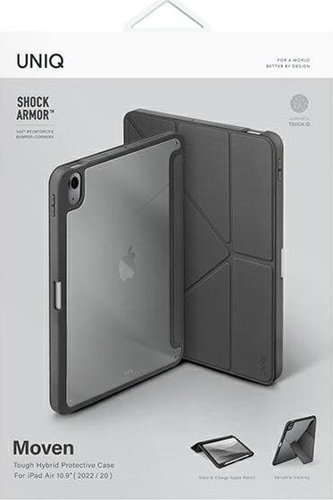 Mbulesë tablet Uniq Moven, për iPad Air 10.9" 2022 2020, antibakteriale, gri e errët