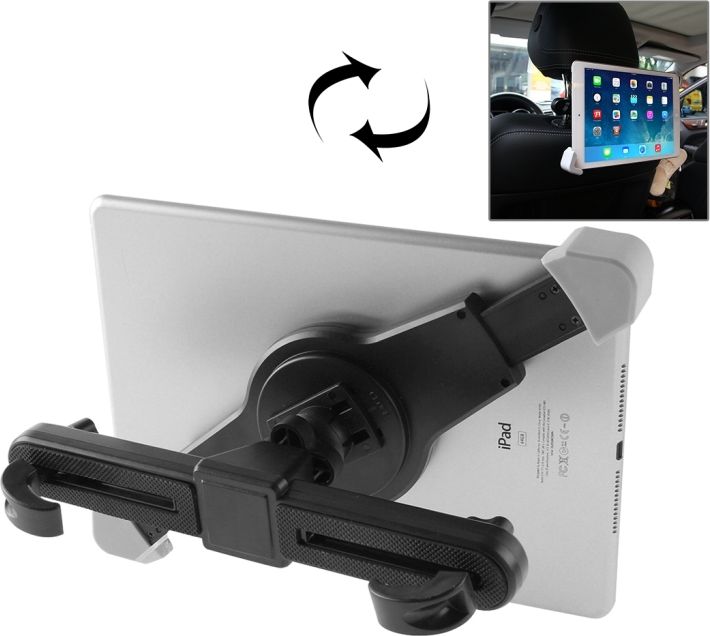 Mbajtëse për tablet në makinë YoungPlayer, 7-12", rrotullim 360°, e zezë
