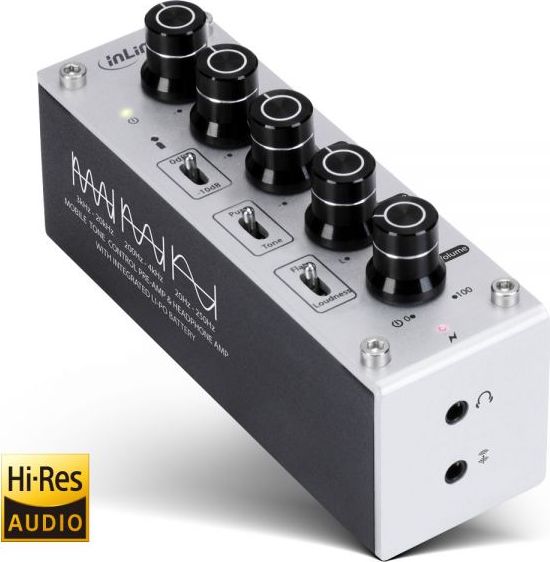 Amplifikator kufjesh InLine AmpEQ 99204I, Hi Fi portabël, equalizer 3 banda, i zi