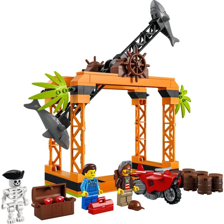 Set lodër LEGO® City 60342 Shark Stunt Challenge, 122 pjesë