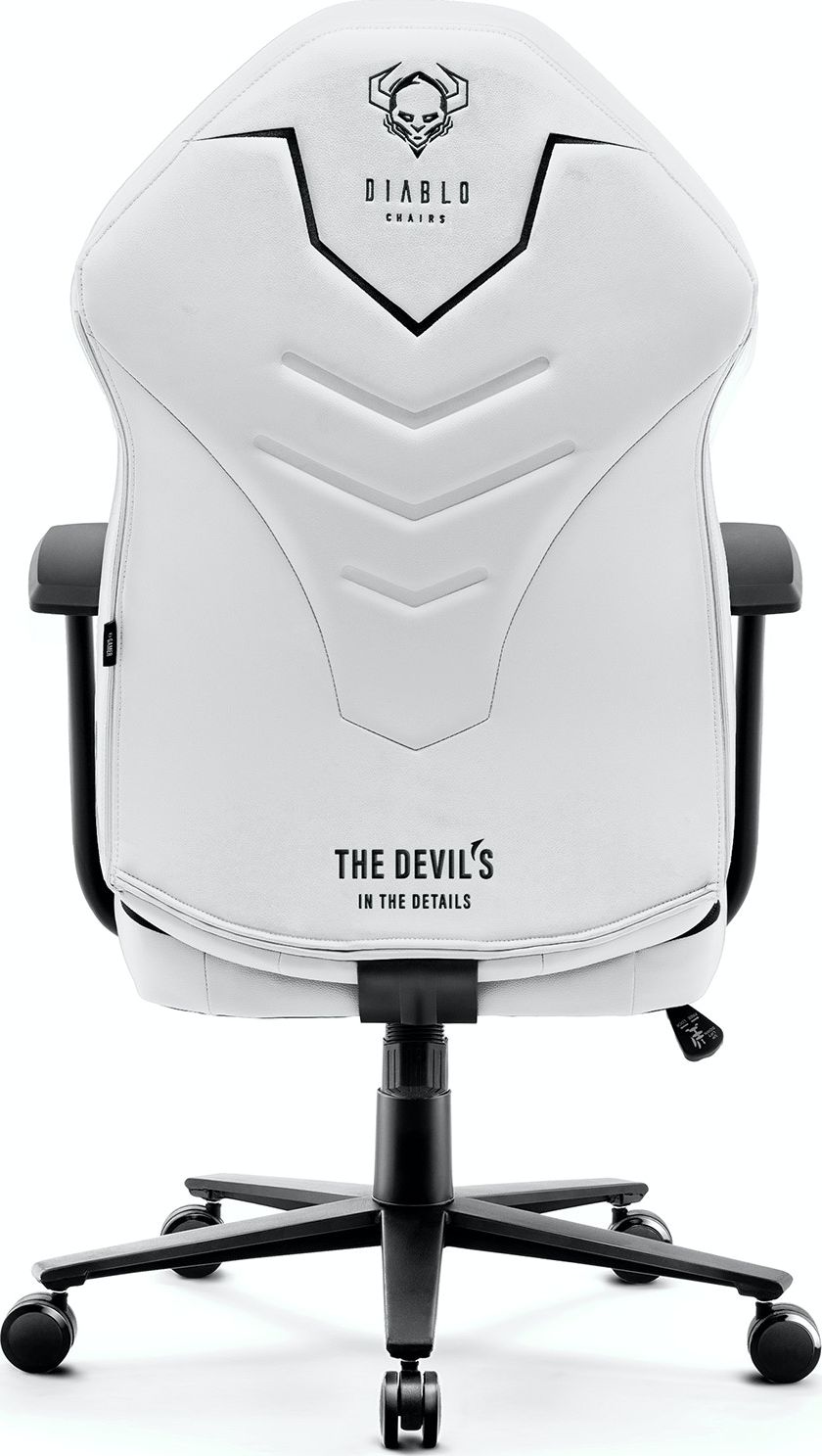 Karrige gaming Diablo Chairs X-Gamer Snow White, ergonomike, me mbështetëse krahësh, e zezë e bardhë