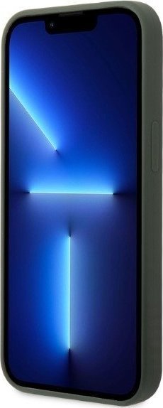 Mbështjellës telefoni Guess GUHMP13MSBPLA, për iPhone 13 6.1", silikon, MagSafe, jeshile khaki