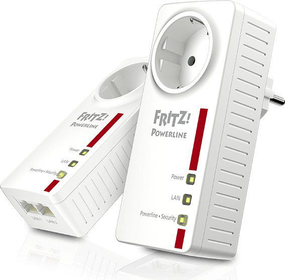 Adapter powerline AVM FRITZ 1220E Set, 1200 Mbit/s, 2x LAN, i bardhë