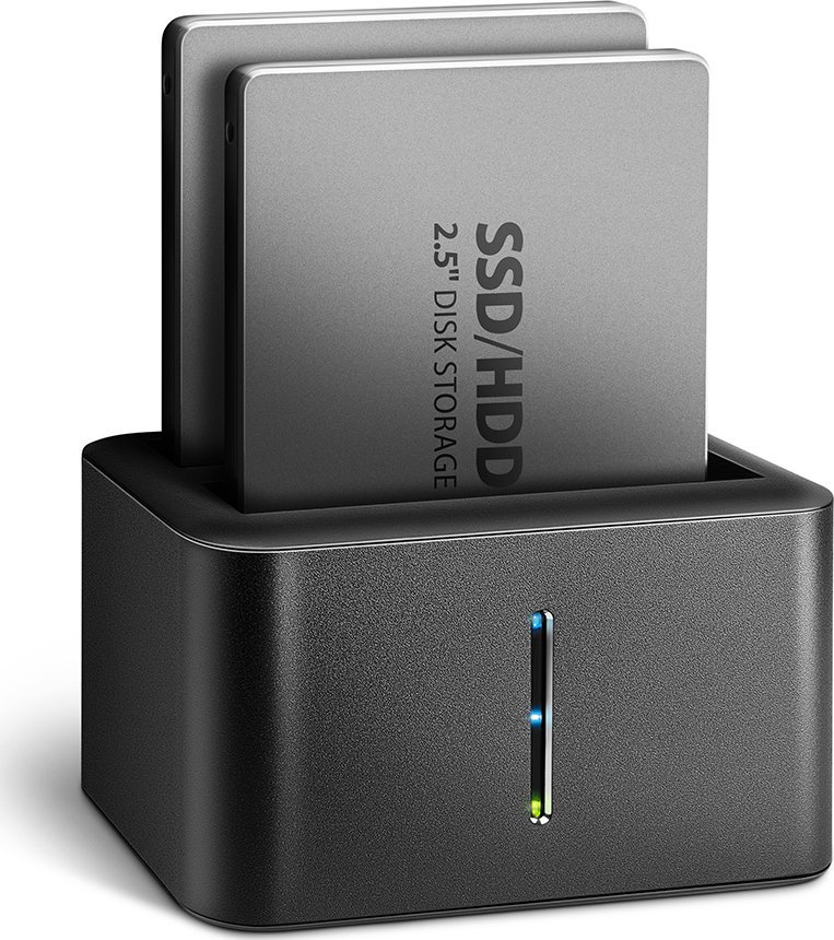 Docking station Axagon ADSA-D25 CLONE MINI, USB 3.0 5 Gbps, për 2 disqe 2.5", gri