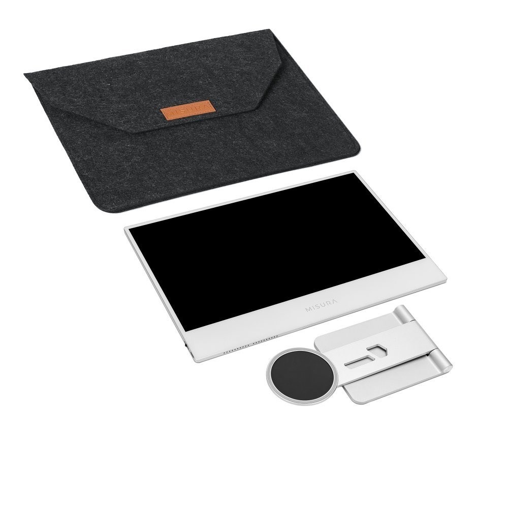 Monitor Misura Single Style Touch Screen portativ, 16", 1920 x 1080, i argjendtë
