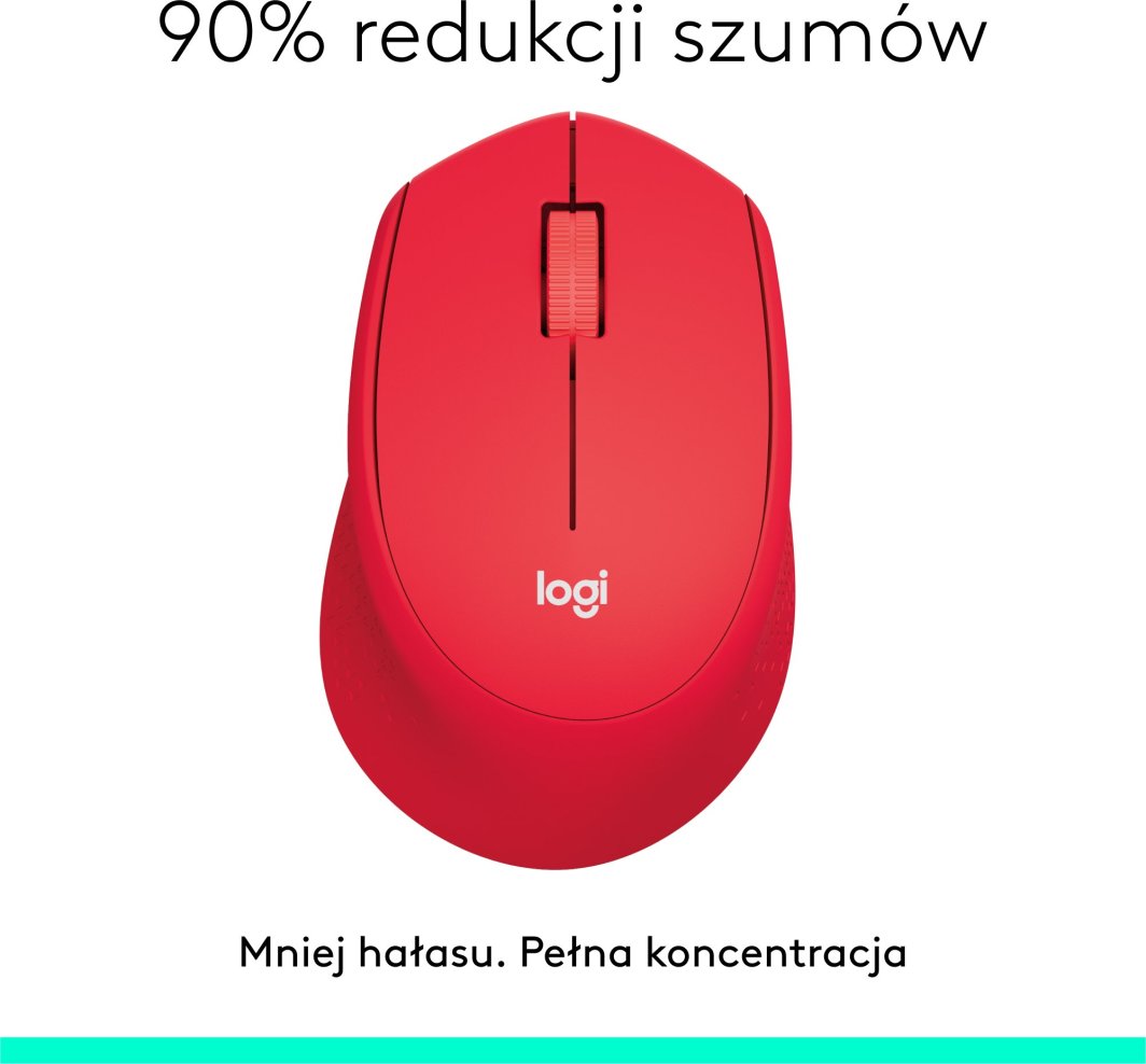 Maus Logitech M330, wireless, USB, i kuq