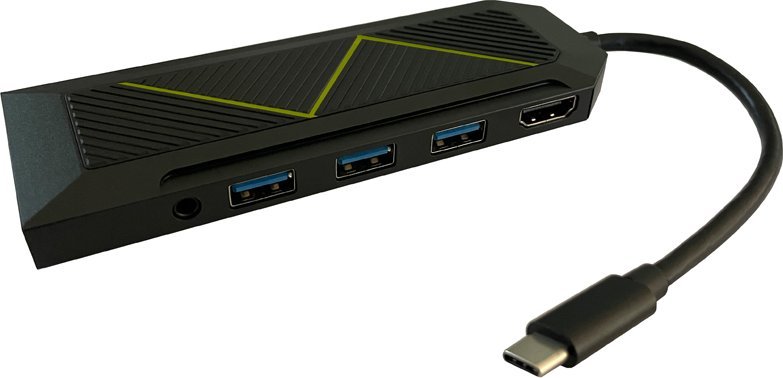 HUB USB LC-Power LC-HUB-C-MULTI-6-RGB, 4K HDMI, lexues kartele, gri