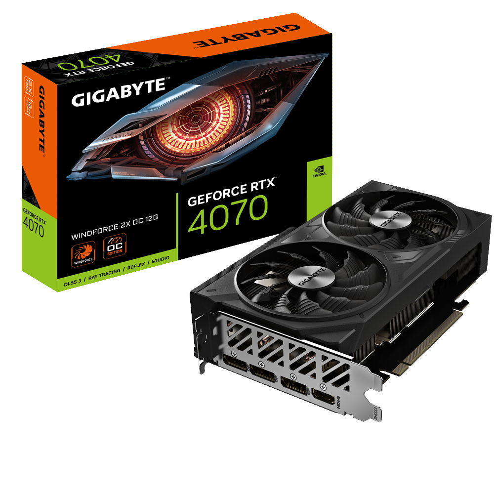 Kartelë grafike GIGABYTE RTX™ 4070 WINDFORCE 2X OC 12G, 12GB GDDR6