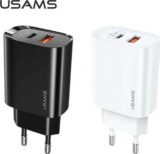 Kokë karikuese Usams T35 1x USB-A 1x USB-C 3 A, e bardhë