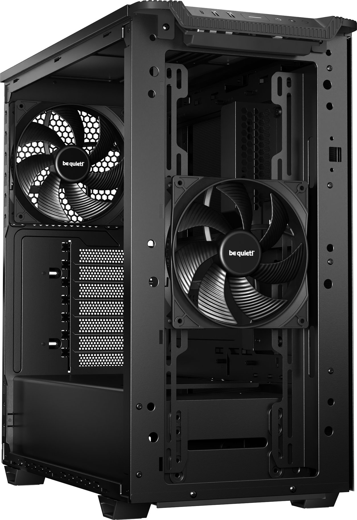 Kase PC Be Quiet Pure Base 501 Airflow, MIDI Tower, xham i temperuar, e zezë