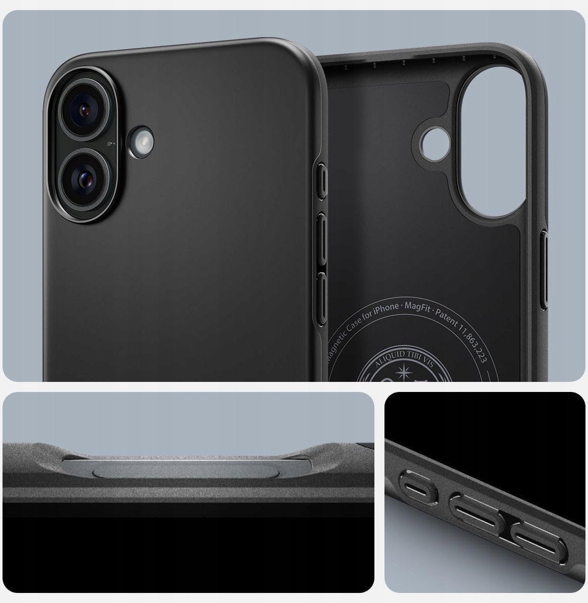 Футрола за телефон Spigen Thin Fit MagSafe, за iPhone 17, црна