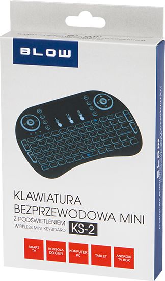 Tastierë mini wireless BLOW KS-2, LED, me touchpad, e zezë