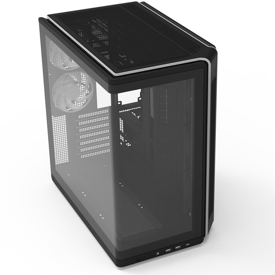 Korpus kompjuteri Zalman P60, ATX, xham i kalitur, i zi