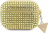 Etui për kufje Guess Rhinestone Triangle, për Apple AirPods Pro, hardcase, gold