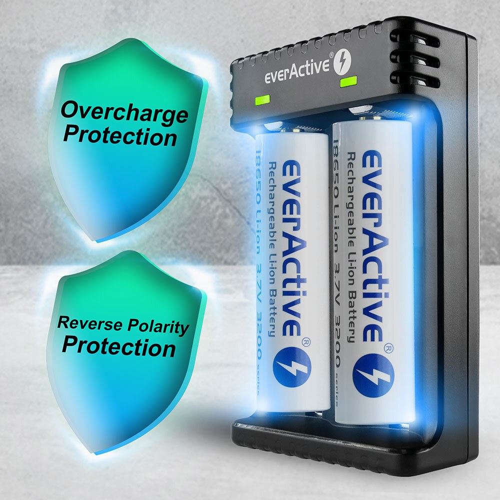 Karikues baterish EverActive LC-200, Li-ion 3.7V, 2 slote, i zi