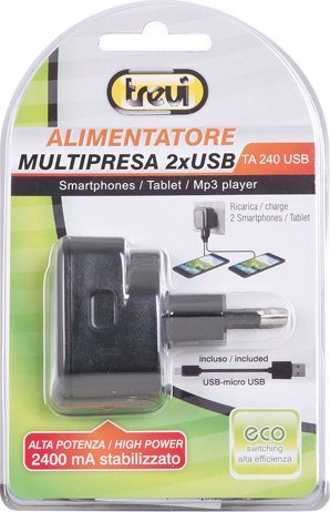 Karikues muri Trevi TA 240 USB, 2xUSB, 2400 mA, i zi