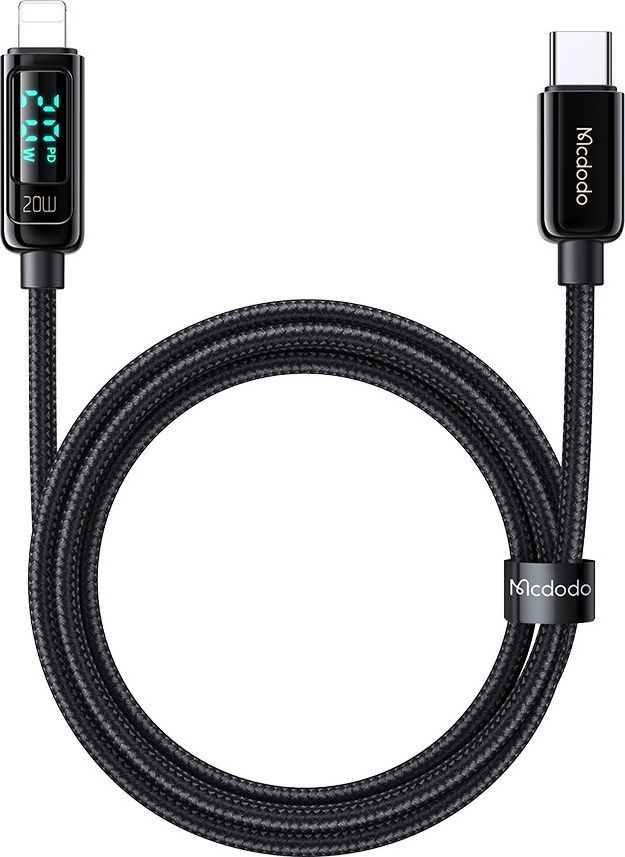 Kabllo karikues USB C në Lightning Mcdodo CA-8810, 1.2m, 36W, i zi
