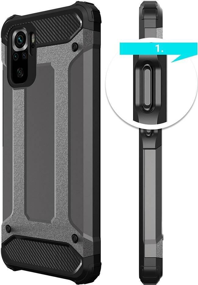 Mbulesë telefoni Hurtel Hybrid Armor Xiaomi Redmi Note 11 Pro+ 5G, Poco X4 NFC 5G, TPU PC, blu e hapur