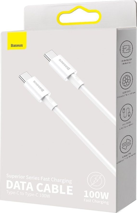 Kabllo Baseus USB - C (BSU2849WHT), 1 m, e bardhë