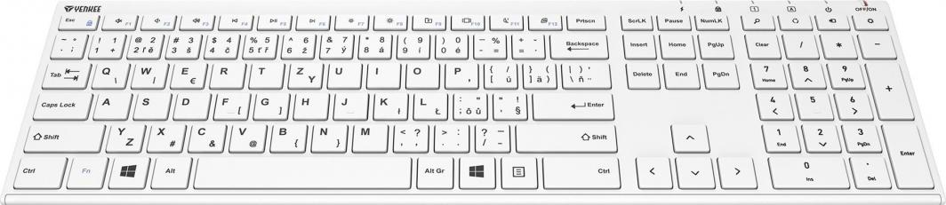 Tastierë Yenkee YKB, wireless, CZ + SK, e bardhë