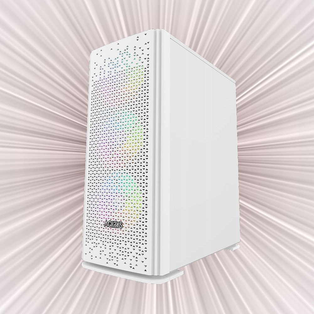 Kase kompjuteri Gacrux White, Midi Tower, xham i temperuar, RGB, e bardhë
