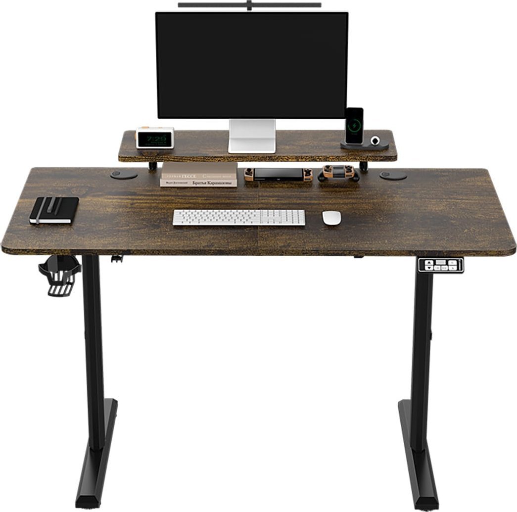 Tavolinë gaming Ultradesk Highlander, rregullim elektrik lartësie, 120 cm, kafe
