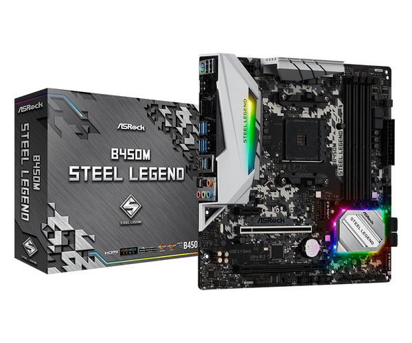 Pllakë amë Asrock B450M Steel Legend Socket AM4 Micro ATX AMD B450