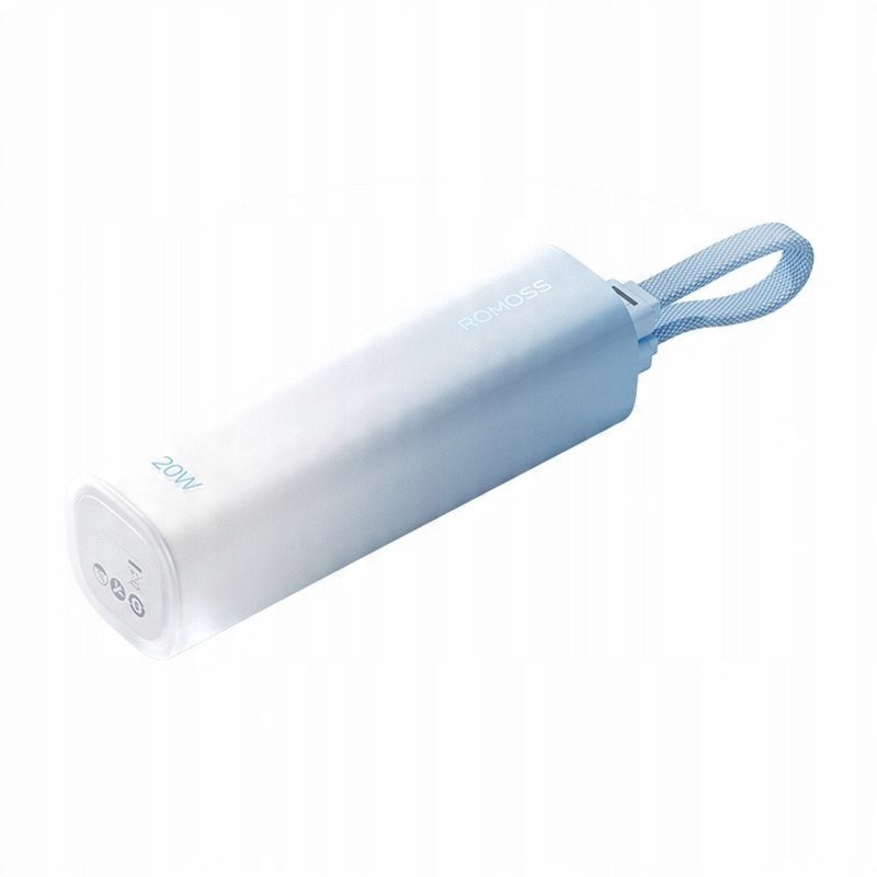 Powerbank ROMOSS Mini PSC05C, 5000 mAh, kabllo 3 në 1, blu