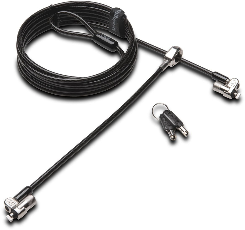 Kabëll sigurie Kensington MicroSaver 2.0 Keyed Twin, dy koka, me çelës, i argjendtë