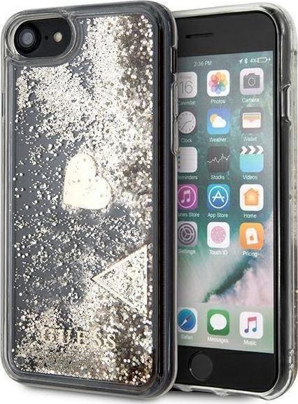 Mbulesë telefoni Guess GUOHCI8GLHFLGO, iPhone 7 8 SE 2020 SE 2022, Glitter Charms, e artë