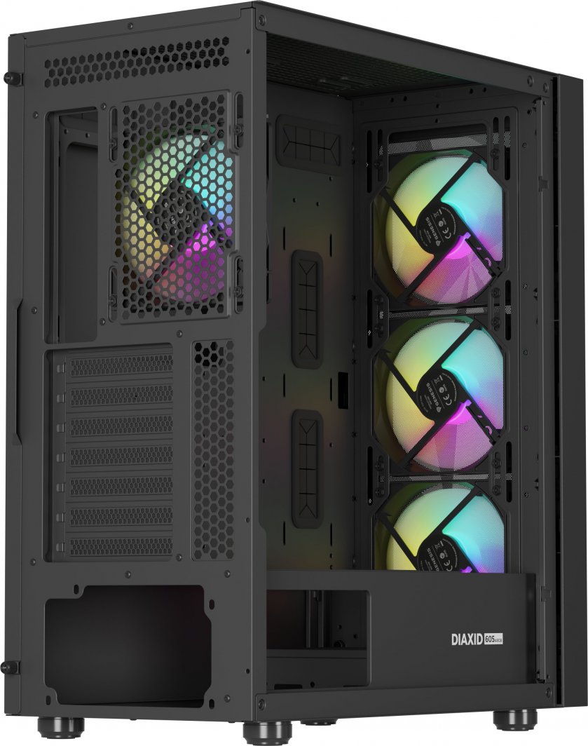 Kasë Genesis Diaxid 605 ARGB, e zezë, Midi Tower