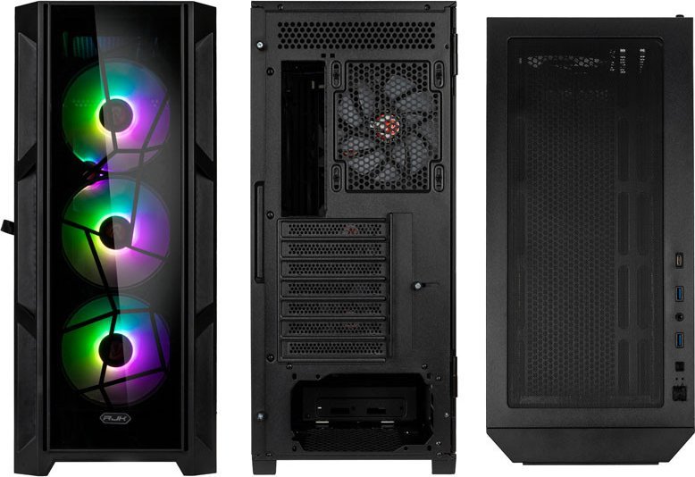 Kasë Raijintek PONOS Ultra Midi-Tower, Tempered Glass, e zezë