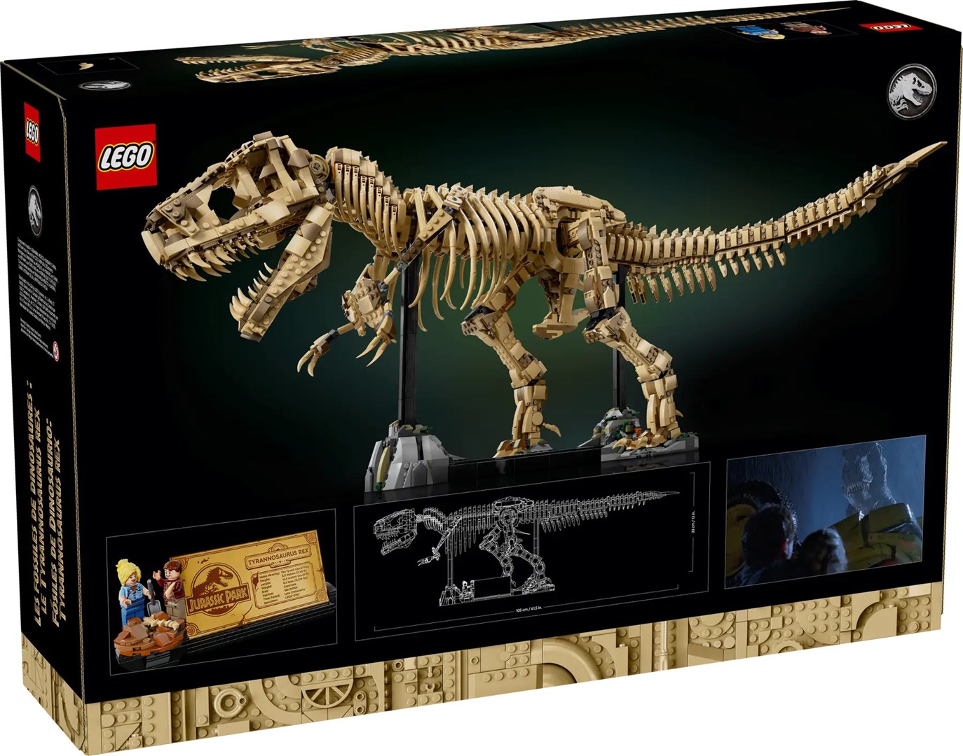 Set LEGO Dinosaur Fossils Tyrannosaurus Rex, model ndërtimi, dekor ekspozite, shumëngjyrësh