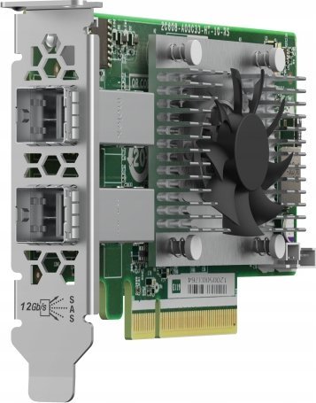 Картичка за проширување QNAP, PCIe Gen3 x8, двоен порт SAS, црна