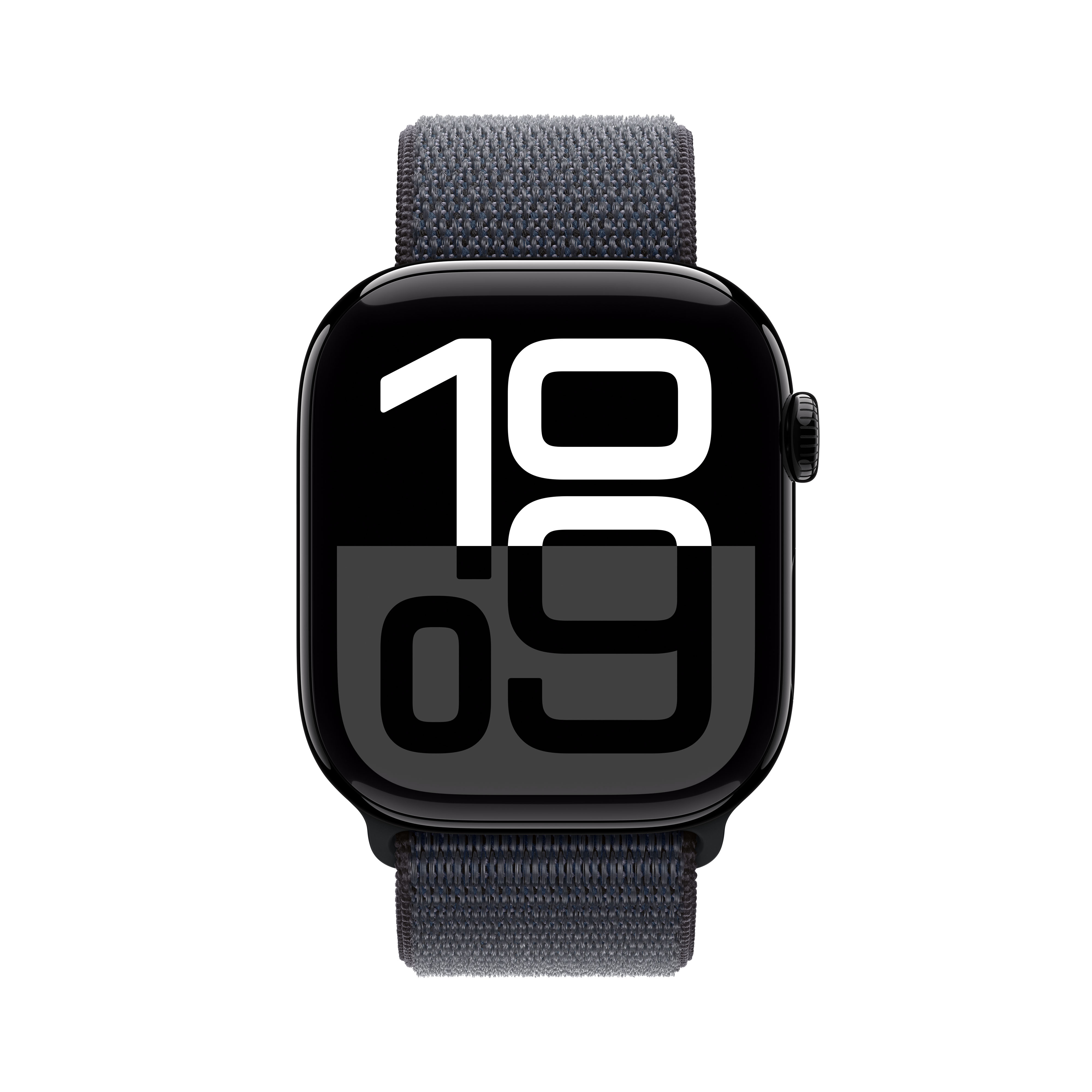 Apple Watch Series 10 GPS, 46mm, Jet Black Aluminum Case with Ink Sport Loop