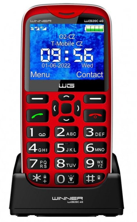 Telefoni me taste Winner Group WG20 C, 2.31", 4G, i kuq