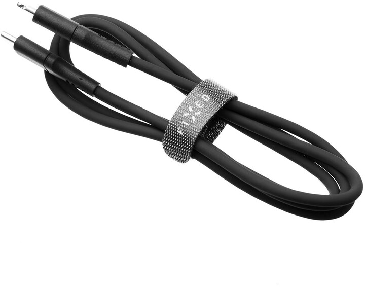 Kabllo për të dhëna dhe karikim FIXED USB-C - Lightning, MFi, PD, 2 m, e zezë