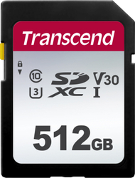 Kartë memorie Transcend 300S SDXC Class 10 UHS-I/U3 Card (TS512GSDC300S), 512GB