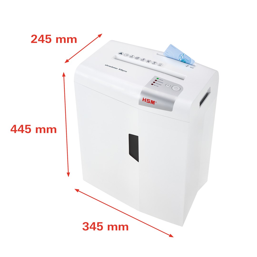 Makinë shkatërrimi dokumentesh HSM Shredstar X6 Pro P-5, 160W, siguri P-5, e bardhë