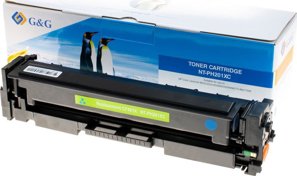 Toner G&amp;G NT-PH201XC, kompatibil me HP CF401X 201X, cyan, 2300 faqe