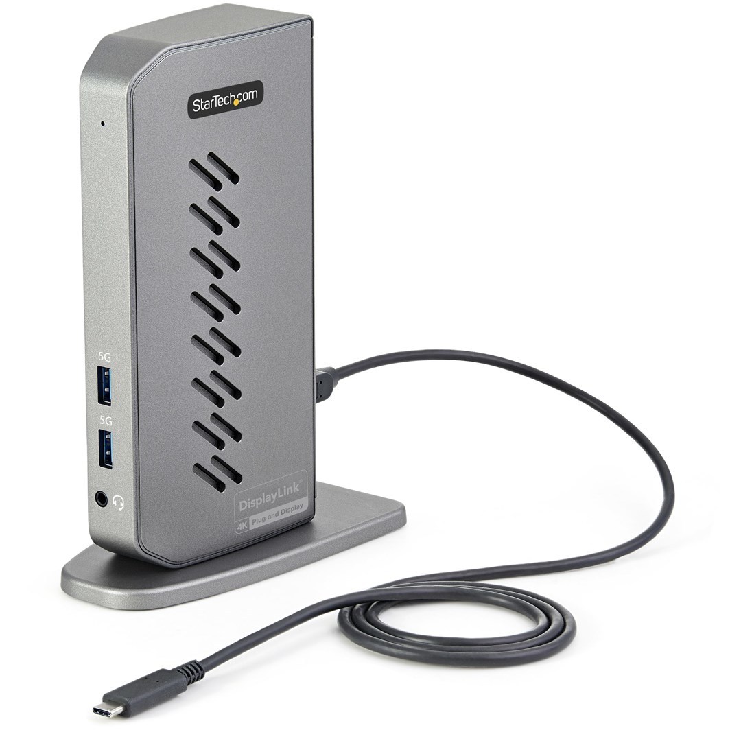 Stacion docking Startech USB-C/USB-A, Dual 4K 60Hz, HDMI/DP, i hirtë
