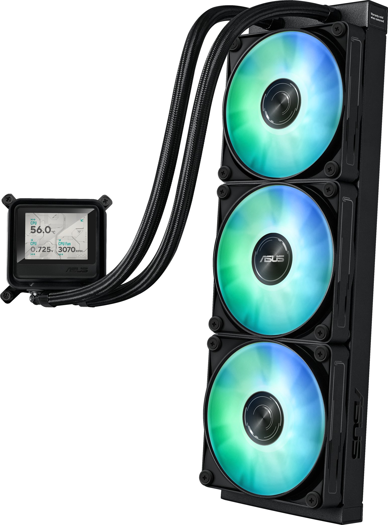 Sistem ftohës me lëng për procesor ASUS ROG Ryuo III 360 ARGB LCD, 360mm, ARGB, i zi
