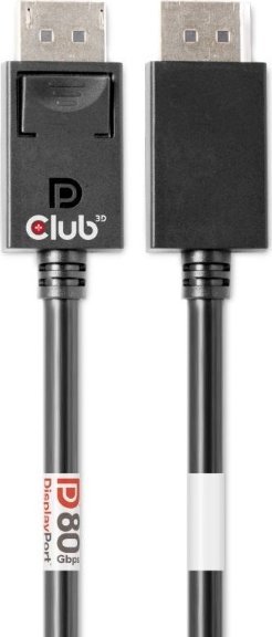 Kabllo DisplayPort Club 3D CAC-xxx, 1.6m, DP 2.1 Bi-Directional, e zezë