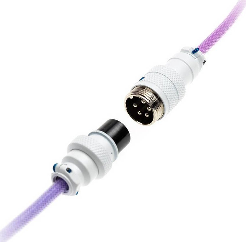 Kabllo spirale për tastierë Ducky Coiled Cable V2 Azure, USB A në USB C, 5 pin aviation, shumëngjyrëshe