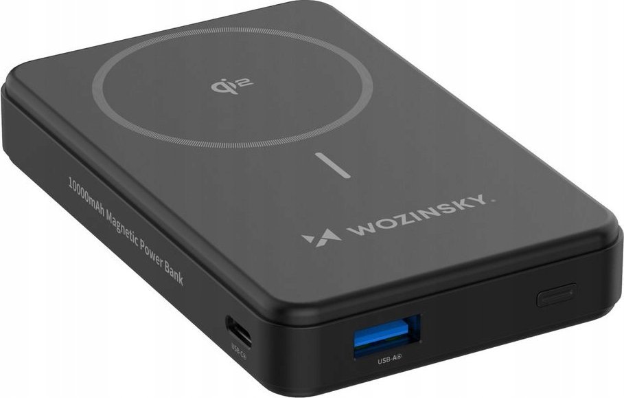 Power bankë magnetike Wozinsky WLWP-10KA0Y3S, 10000mAh, Qi2 15W 22.5W PD, e zezë