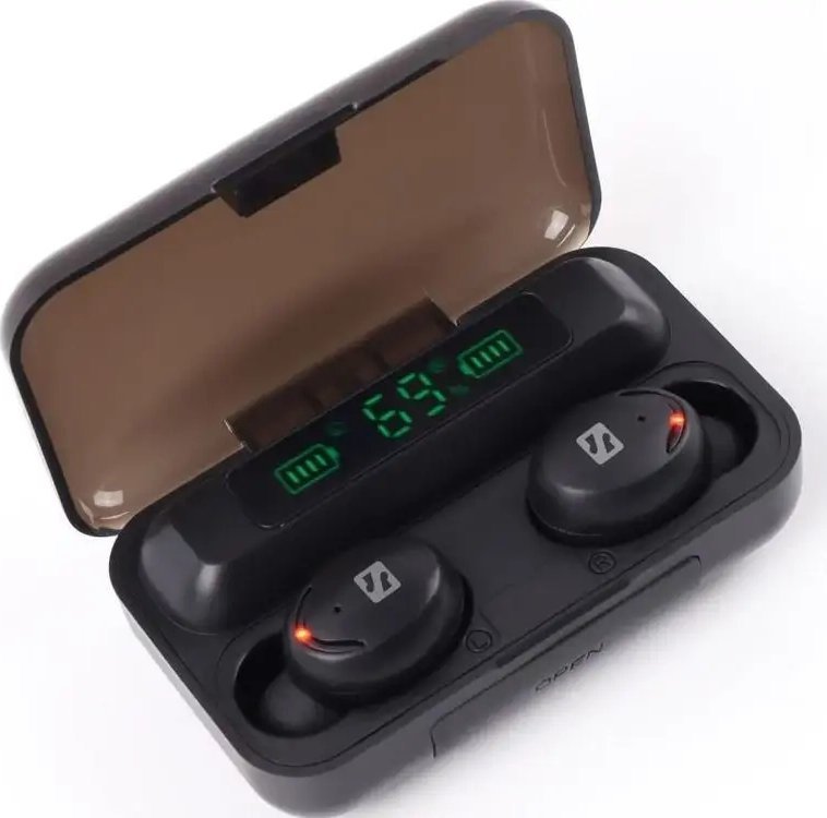 Kufje Sandberg Wireless Earbuds, Bluetooth, me powerbank, të zeza