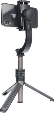 Selfie stick Partner Tele.com SSTR-L08, tripod, telekomandë Bluetooth, i zi