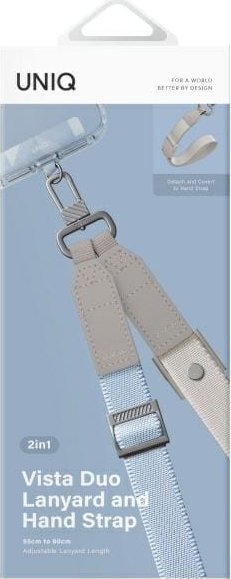 Rrip lanyard universal për telefon Uniq Vista Duo, magnetik, blu bezhë