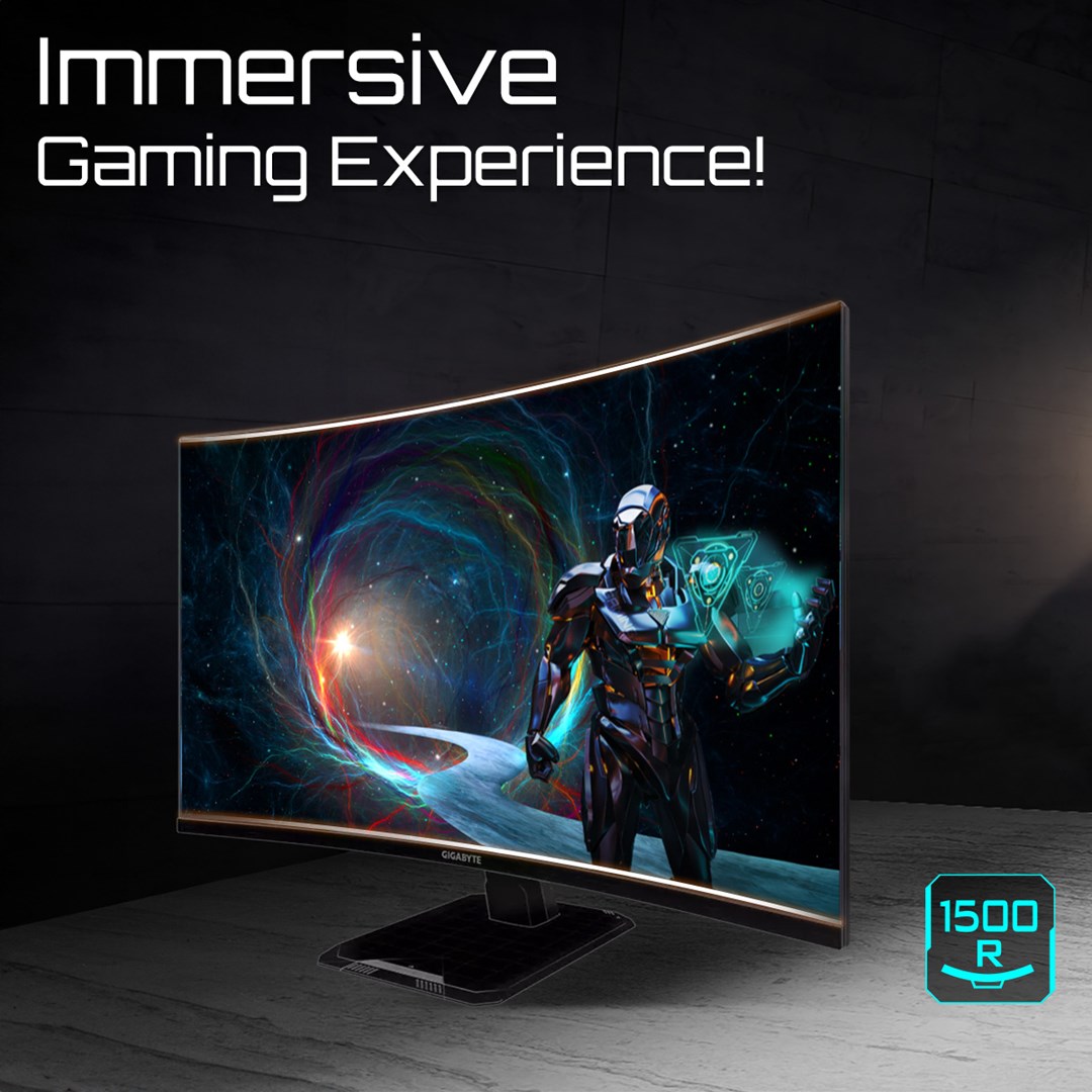 Monitor gaming GIGABYTE GS32QCA, 32", QHD, 180Hz, i zi