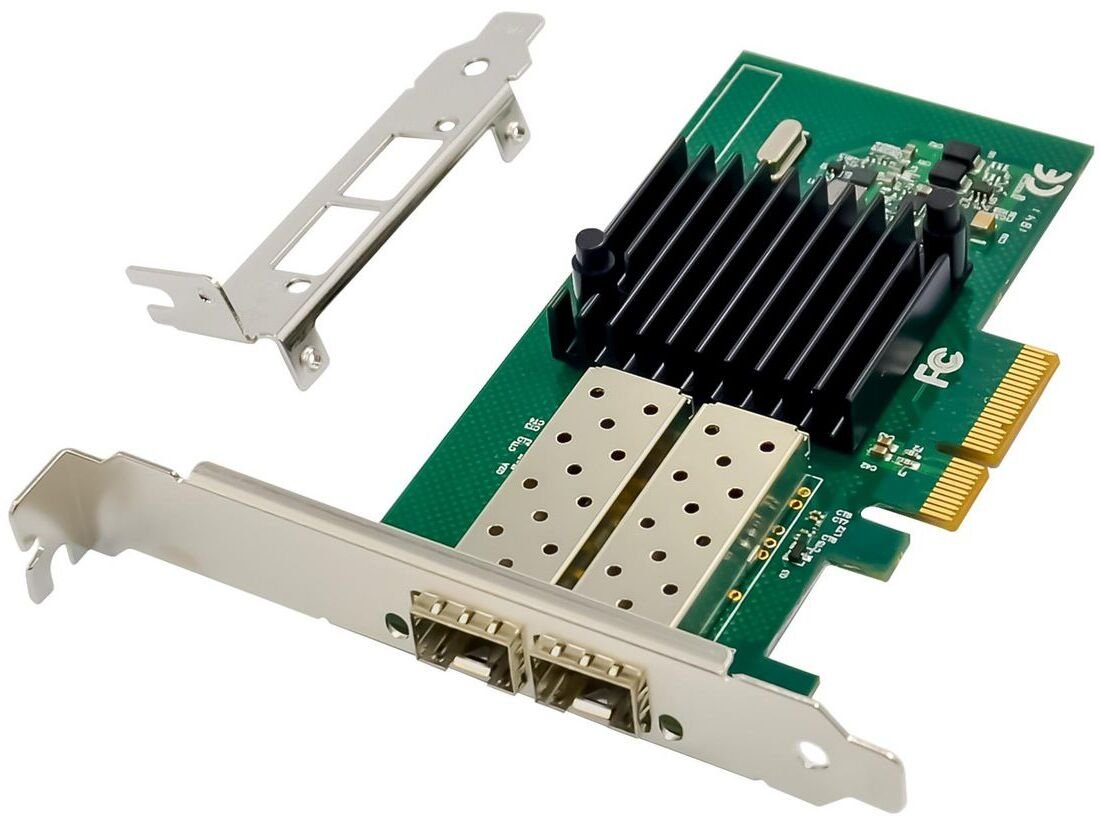 Kartë rrjeti Microconnect I350-F2 PCIe x4, 2 porta SFP, e gjelbër